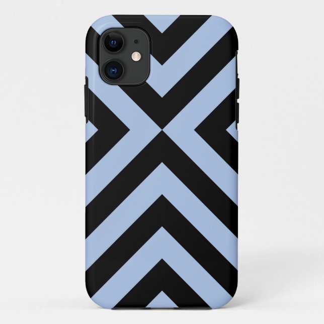 Capa Para iPhone Da Case-Mate Cevrons Azul-Claro e Preto (Verso)