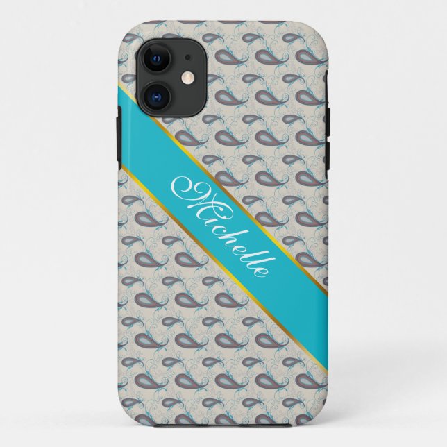 Capa Para iPhone Da Case-Mate Champagne Paisley Pattern (Verso)