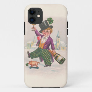 Capa Para iPhone Da Case-Mate Champanhe Shamrock do Dia de São Patrício Vintage