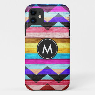 Capa Para iPhone Da Case-Mate Chevron colorido listra a madeira #3