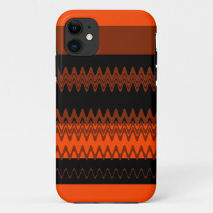 Capa Para iPhone Da Case-Mate Chevron Orange Black Zigzag Strips Art Design