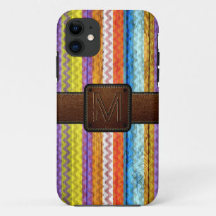 Capa Para iPhone Da Case-Mate Chevron Wood Brown Leather Look