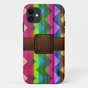 Capa Para iPhone Da Case-Mate Chevron Wood Brown Leather Look #4