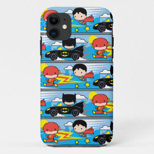 Capa Para iPhone Da Case-Mate Chibi Flash, Super-Homem e padrão de corrida de B