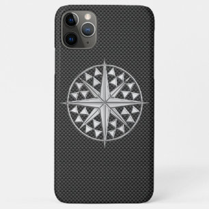 Capa Para iPhone Da Case-Mate Chrome Like Compass Star on Carbon Fiber Decor