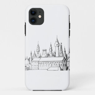 Capa Para iPhone Da Case-Mate cidade fabulosa. trabalho de arte. preto e branco