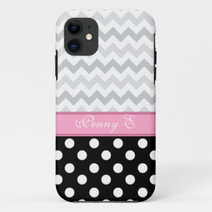 Capa Para iPhone Da Case-Mate Cinza Chevron Black Bolinhas Pink iPhone 5 Case