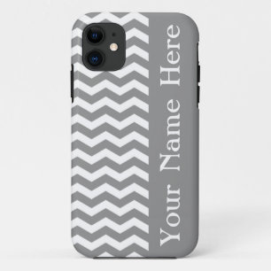 Capa Para iPhone Da Case-Mate Cinza das Seychelles Wave Chevron com nome