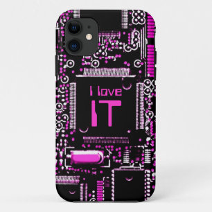 Capa Para iPhone Da Case-Mate Circuito Rosa 'I love IT' iPhone 5 case