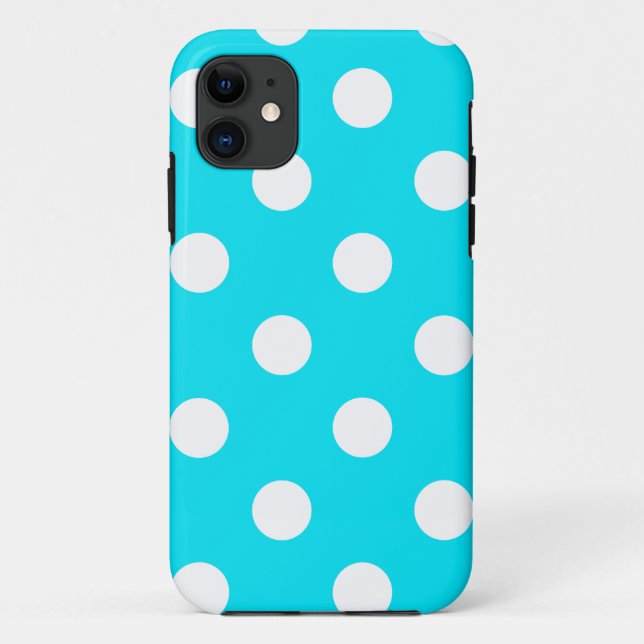 Capa Para iPhone Da Case-Mate Código hex ciano do Bolinhas 00E3F4 (Verso)