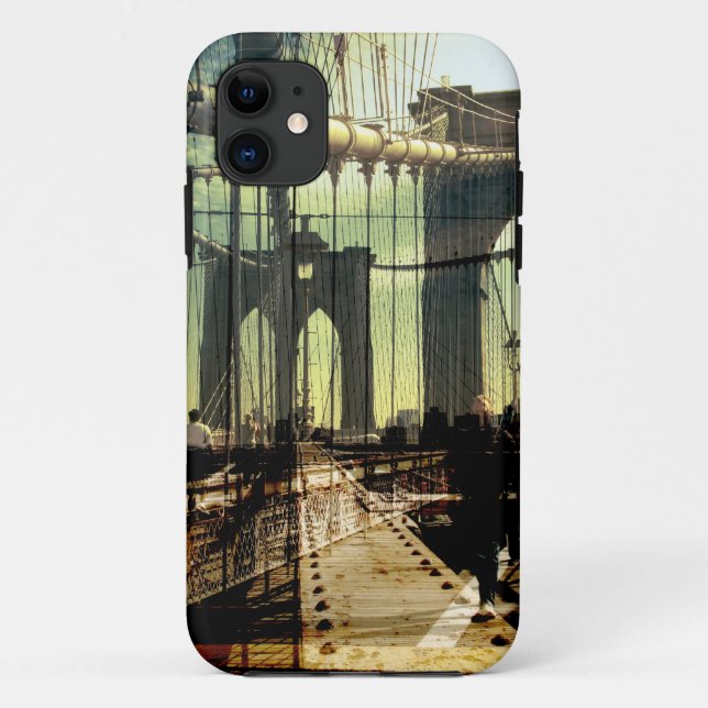 Capa Para iPhone Da Case-Mate colagem da ponte de Brooklyn, NYC (Verso)