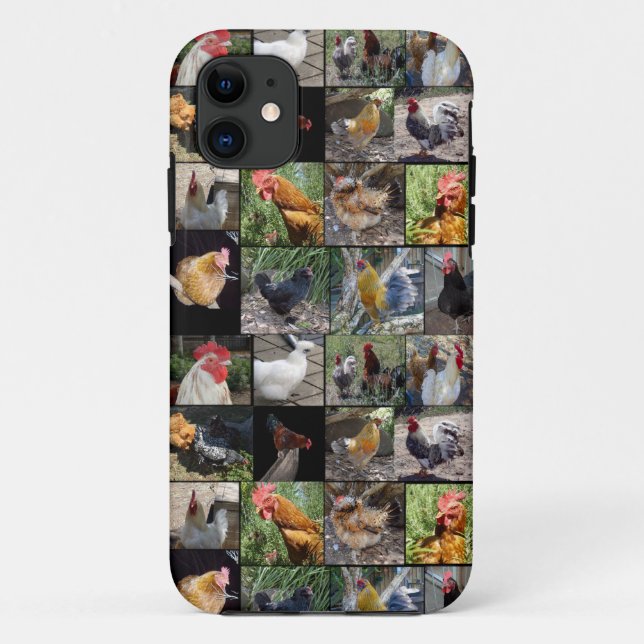 Capa Para iPhone Da Case-Mate Colagem Fotográfica De Galinhas E Galos, (Verso)