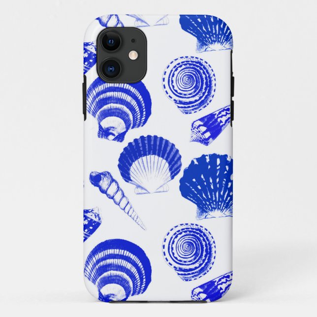 Capa Para iPhone Da Case-Mate Conchas - azul de cobalto sobre fundo branco (Verso)