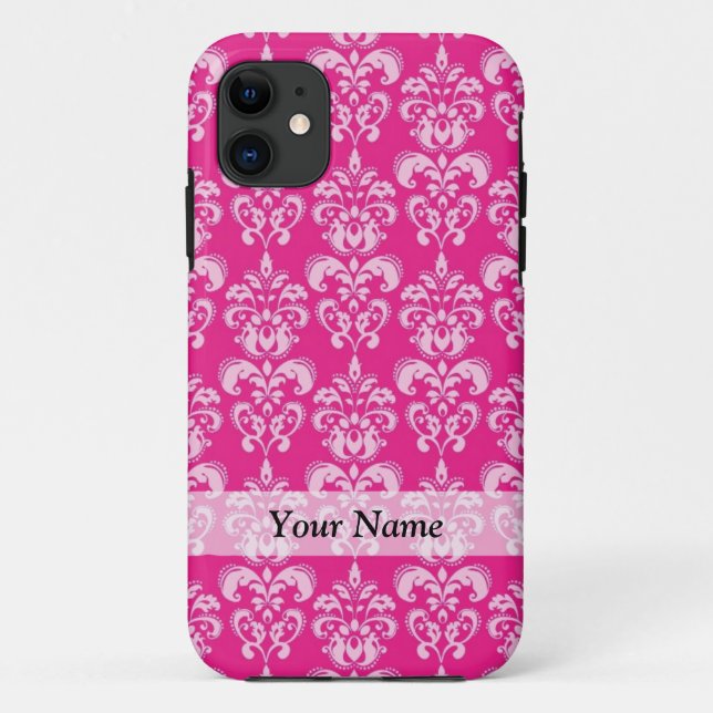 Capa Para iPhone Da Case-Mate Cor damasco do rosa quente (Verso)