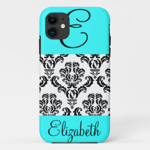 Capa Para iPhone Da Case-Mate Cor damasco feminino com monograma e nome