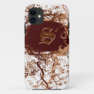 Capa Para iPhone Da Case-Mate Cor damasco retroativa com Monograma - Letra S