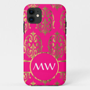 Capa Para iPhone Da Case-Mate cor damasco rosa Dourada e fuchsia