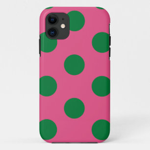 Capa Para iPhone Da Case-Mate Cor de rosa e verde da Bolinhas da Capa de telefon