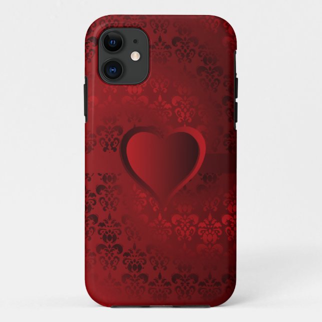 Capa Para iPhone Da Case-Mate Coração do damasco vermelho (Verso)