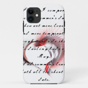 Capa Para iPhone Da Case-Mate Coração Metálico com o soneto de Shakespeare 18