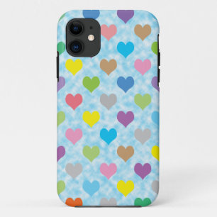 Capa Para iPhone Da Case-Mate Corações coloridos em fundo azul