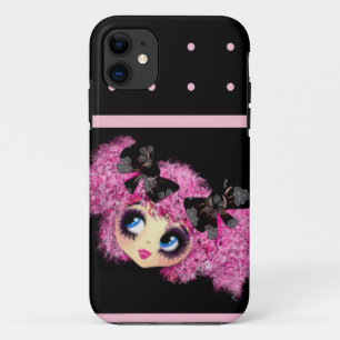 Capa Para iPhone Da Case-Mate Corações cor-de-rosa preto PinkyP da Kawaii Girl