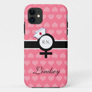 Capa Para iPhone Da Case-Mate Corações cor-de-rosa+Sinal fêmea+Boné/nome da