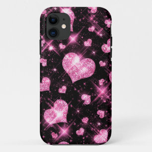 Capa Para iPhone Da Case-Mate Corações do brilho do rosa do falso