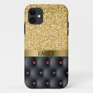 Capa Para iPhone Da Case-Mate Corações Vermelhos E Dourada Brilhante