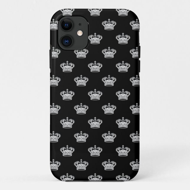 Capa Para iPhone Da Case-Mate Coroa 01 - Branco sobre Preto (Verso)