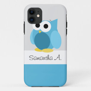 Capa Para iPhone Da Case-Mate Coruja Azul Engraçado - Caso Personalizado do iPho