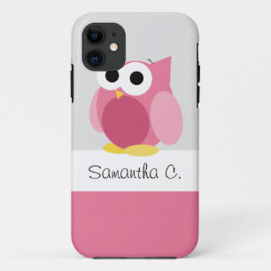 Capa Para iPhone Da Case-Mate Coruja cor-de-rosa engraçada - caixa personalizad