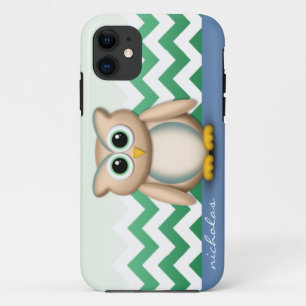 Capa Para iPhone Da Case-Mate Coruja Fora - Caso iPhone 5 Chevron Azul e Verde