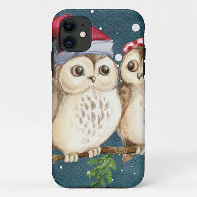 Capa Para iPhone Da Case-Mate Corujas de feliz-natal (Verso)