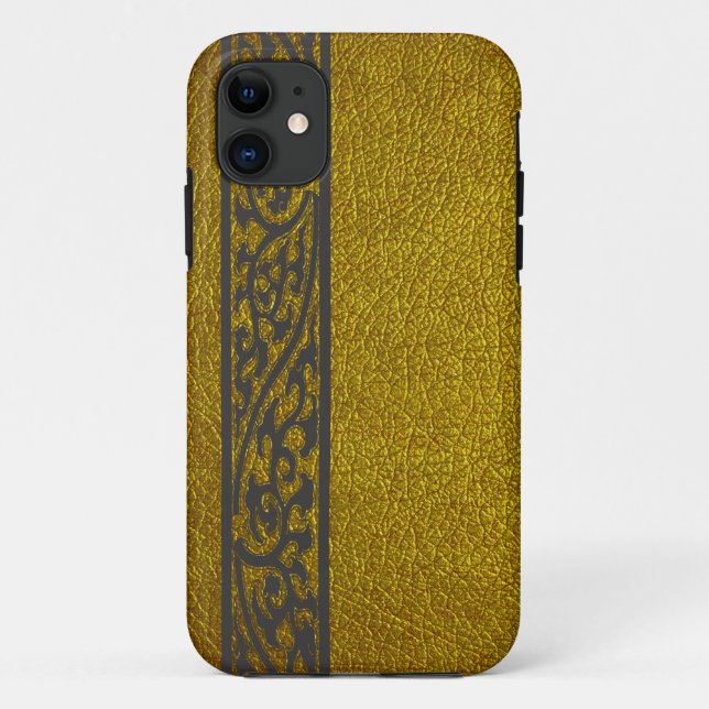 Capa Para iPhone Da Case-Mate Couro Dourado Moderno (Verso)