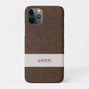 Capa Para iPhone Da Case-Mate Couro personalizado de Brown do falso