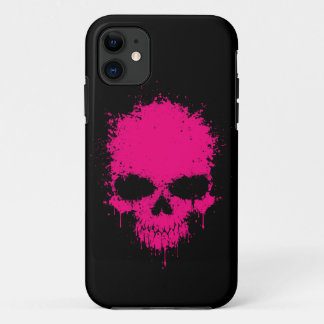 Capa Para iPhone Da Case-Mate Crânio cor-de-rosa do Splatter do gotejamento
