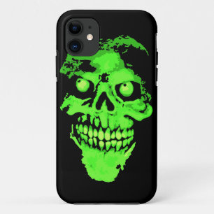 Capa Para iPhone Da Case-Mate Crânio de néon verde assustador do estilo