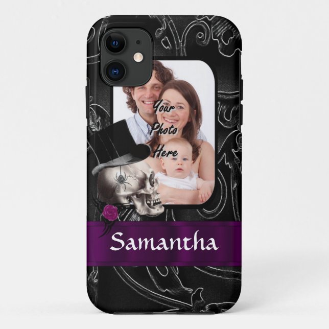 Capa Para iPhone Da Case-Mate Crânio de tatuagem gótica (Verso)
