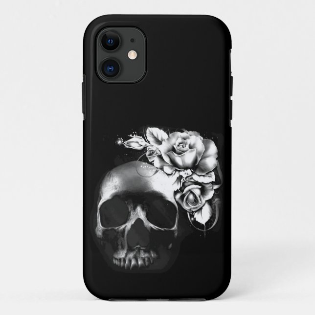 Capa Para iPhone Da Case-Mate Crânio e rosas (Verso)
