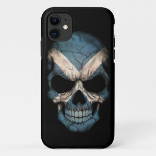 Capa Para iPhone Da Case-Mate Crânio escocês da bandeira no preto