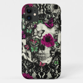 Capa Para iPhone Da Case-Mate Crânio gótico do laço do Victorian com acentos