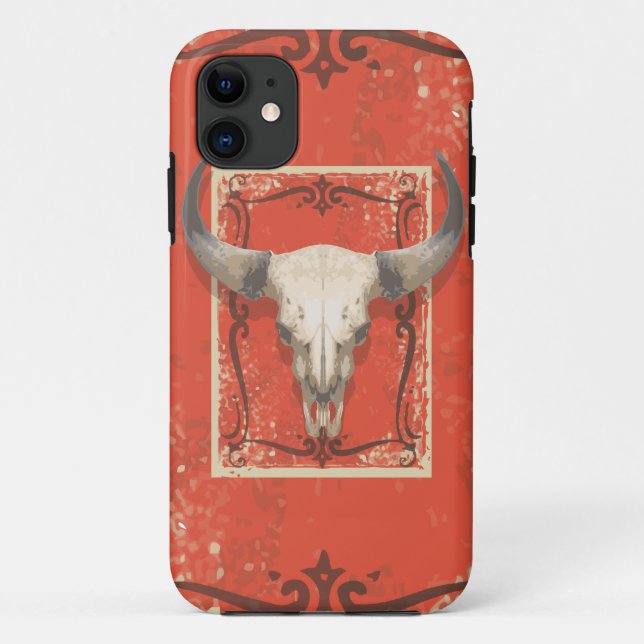 Capa Para iPhone Da Case-Mate Crânio ocidental velho da vaca (Verso)