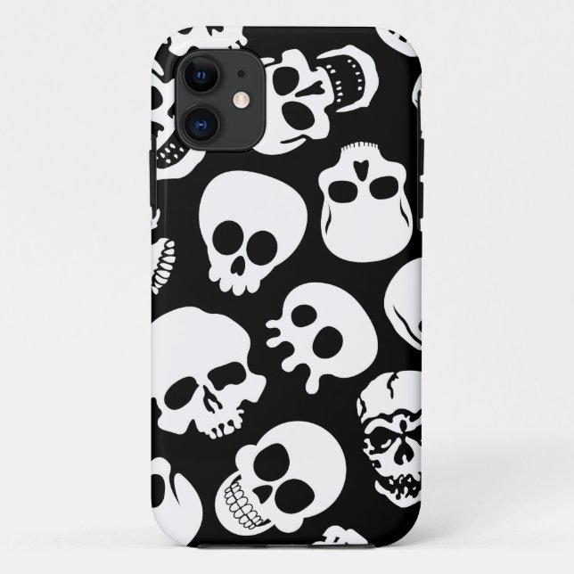Capa Para iPhone Da Case-Mate Crânios no teste padrão preto do fundo (Verso)