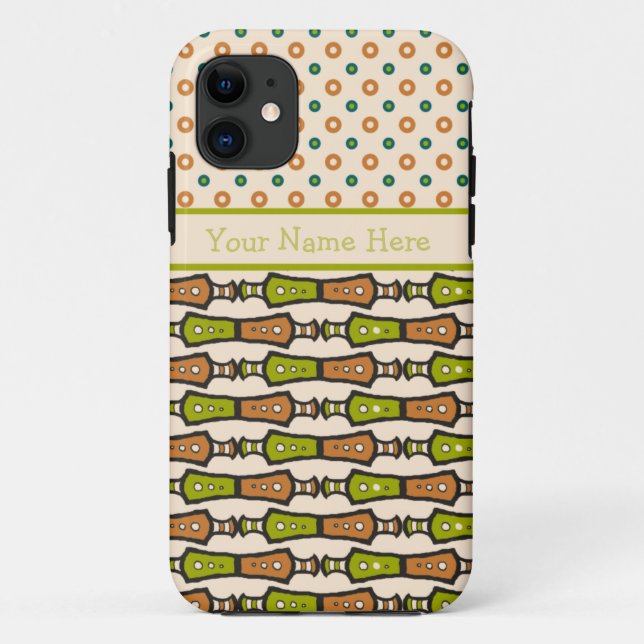 Capa Para iPhone Da Case-Mate Creme Preto Verde Tribal iPhone 5 Xtreme Case (Verso)