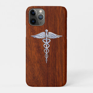 Capa Para iPhone Da Case-Mate Cromo Como Caduceus Símbolo Médico Decor Mahogany