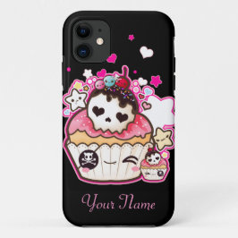 Capa Para iPhone Da Case-Mate Cupcake do crânio de Kawaii com estrelas e