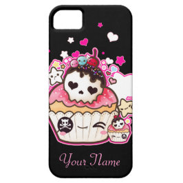 Capa Para iPhone Da Case-Mate Cupcake do crânio de Kawaii com estrelas e