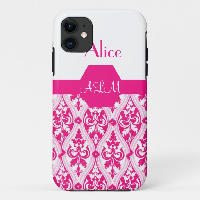 Capa Para iPhone Da Case-Mate Damasceno rosa elegante (Verso)