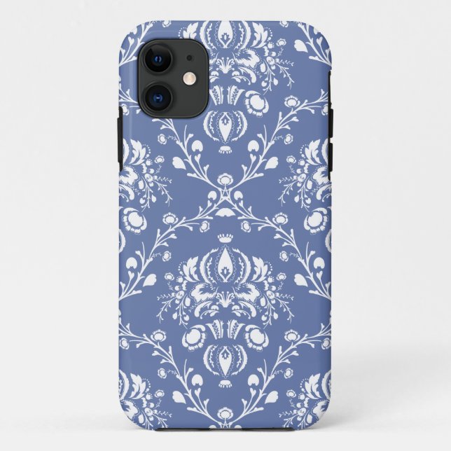 Capa Para iPhone Da Case-Mate Damasco Azul e Branco (Verso)